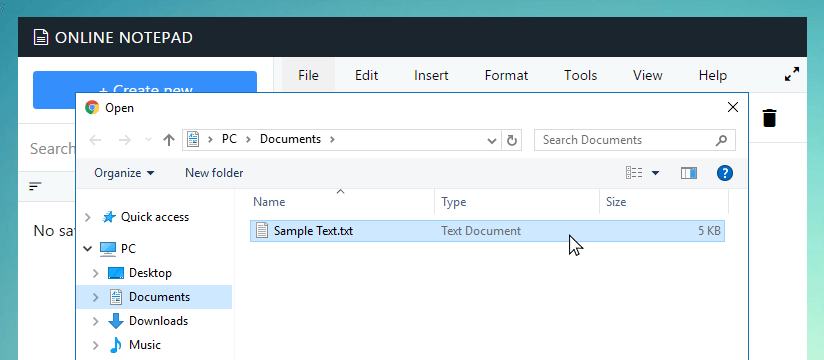 Open file dialog in Kabarria
